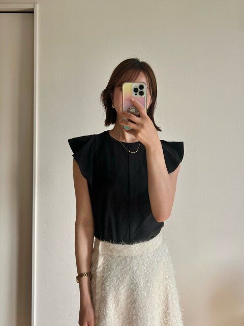 ユニクロラッフルスリーブTの着用感