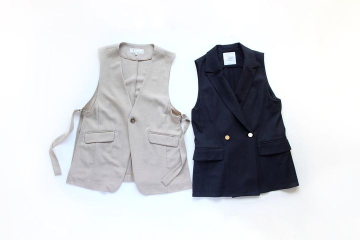 画像: 左・UVカットジレベスト￥6,589／ロペピクニック 右・ドライオックススリーブレスジャケット￥25,300／ラブティックボンボン（パル）