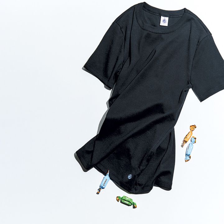 Tシャツ,黒Tシャツ,プチバトー