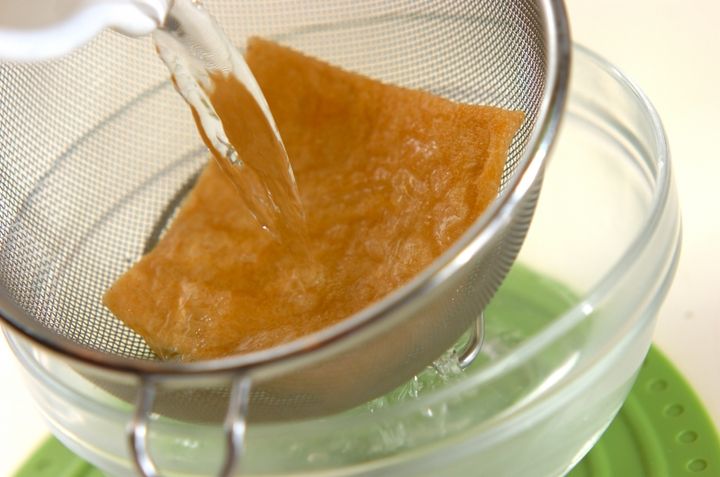 お揚げのみそ汁の下準備1