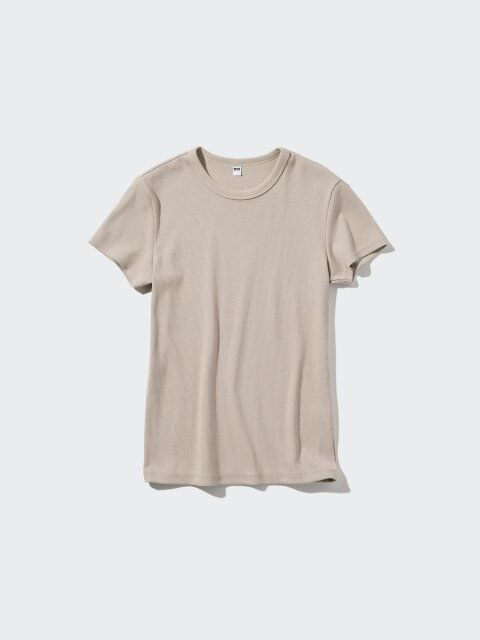 ユニクロレディースソフトリブクルーネックT