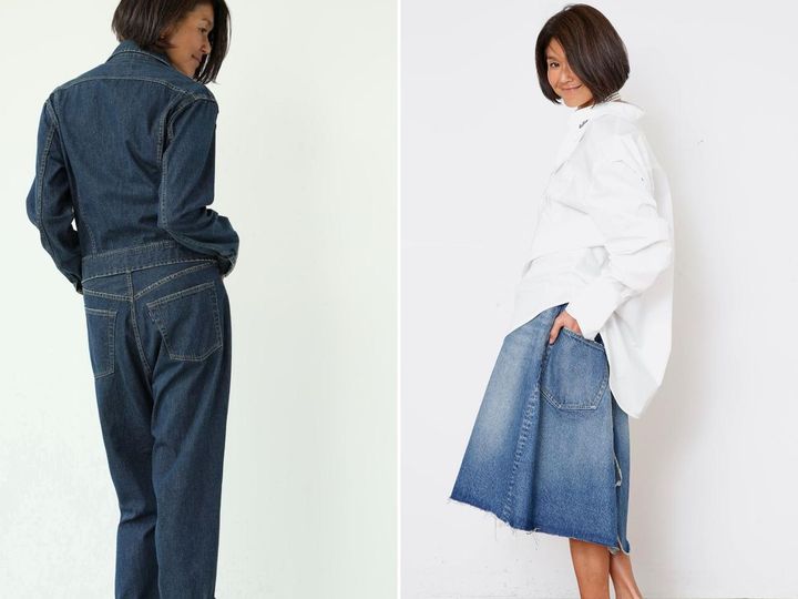 画像: 大きく、やや下めの位置に付けられた【マディソンブルー】のボトムスのポケット 出典：マディソンブルー