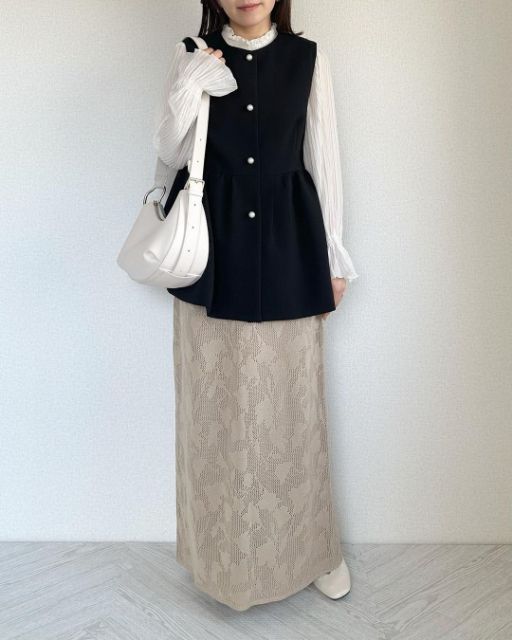 TS*ハナメッシュスカートを着用したコーデ