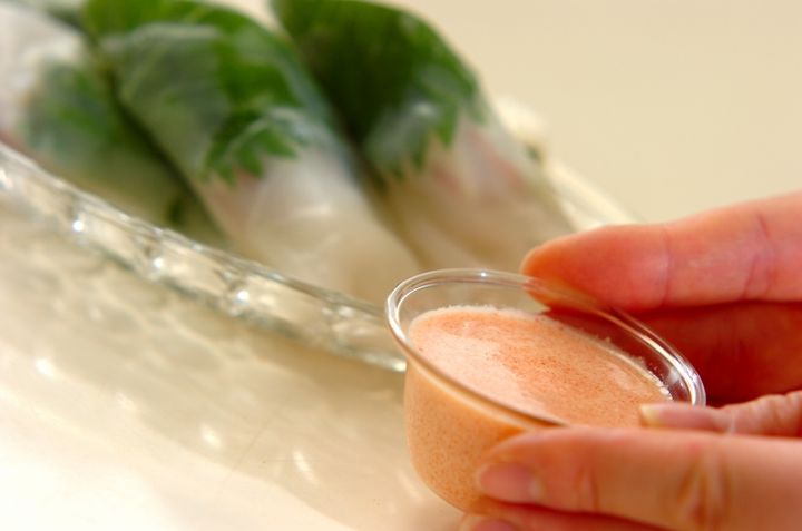 サラダ生春巻きの明太ソースの作り方2