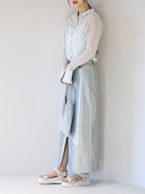 シアーシャツのコーデ4