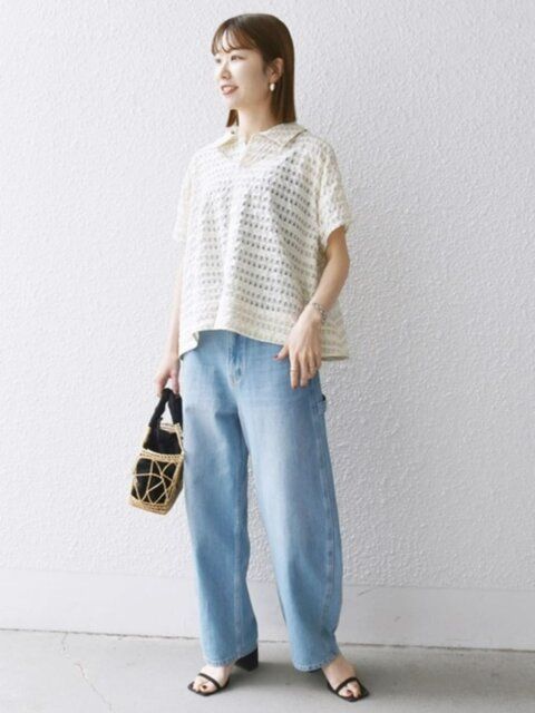 シアーシャツのコーデ1