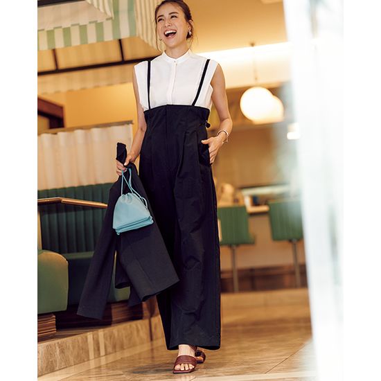 夏のサロペットコーデ