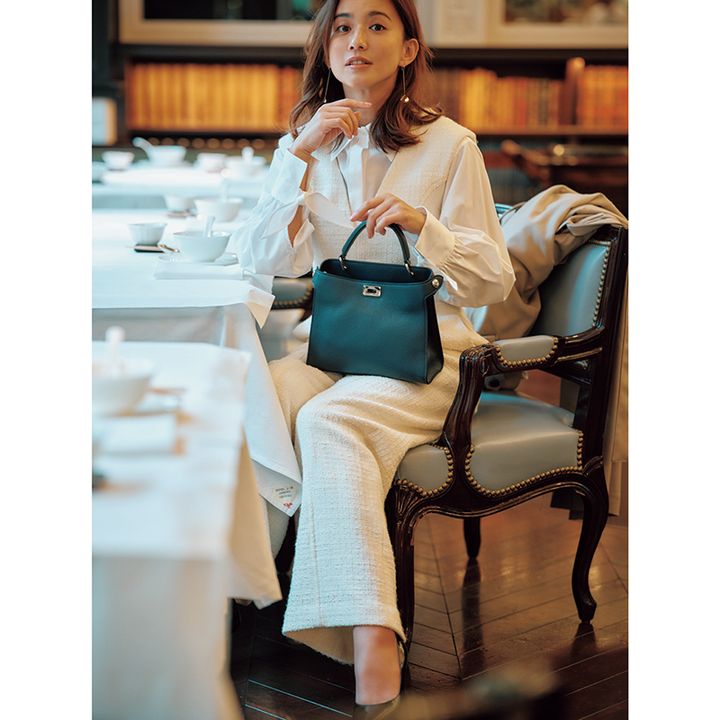 冬のサロペットコーデ