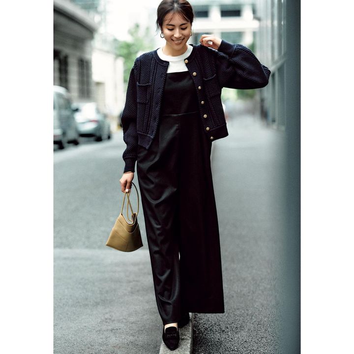 秋のサロペットコーデ