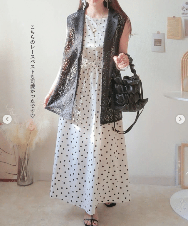 ドットプリントワンピース
