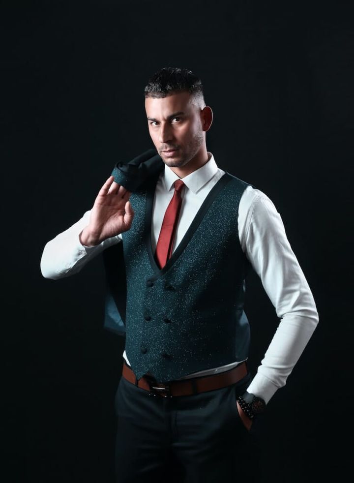 a man holding a microphone