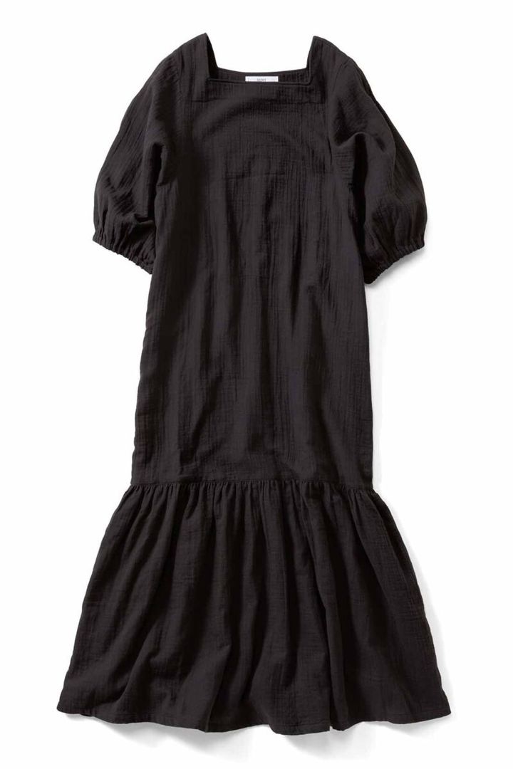 楊柳素材の黒ワンピース フェリシモ IEDIT