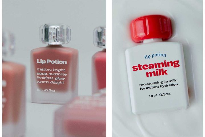 リップポーションスティーミングミルク（右）