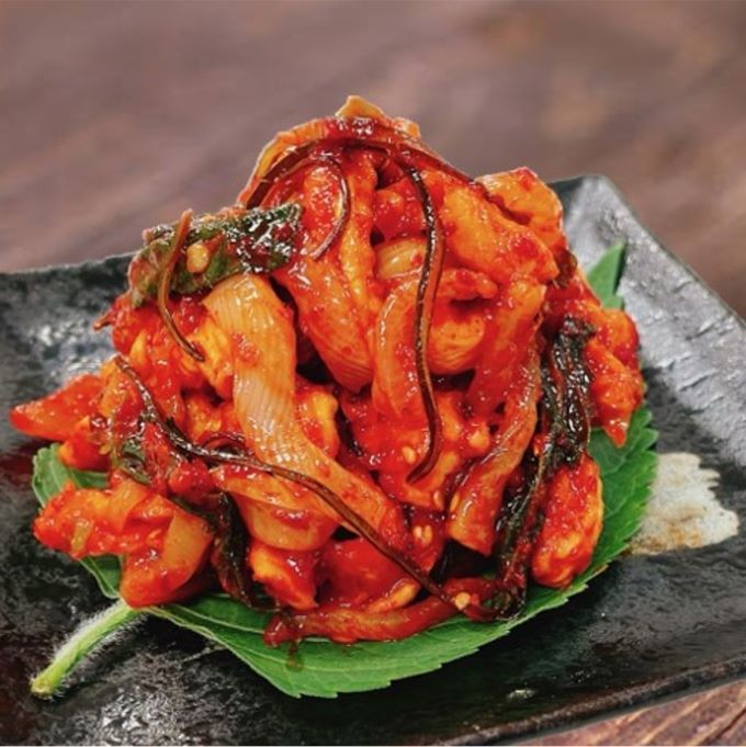 えごまの葉入りイカ割干大根のキムチ