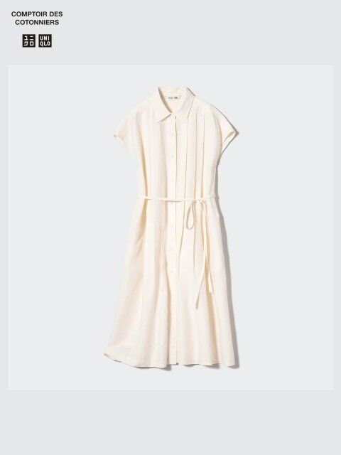 ユニクロのリネンブレンドシャツワンピース