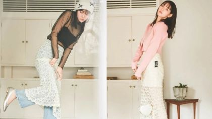 実は「ボトム×ボトム」が好相性！繊細レースが映える「透けスカート」着回し