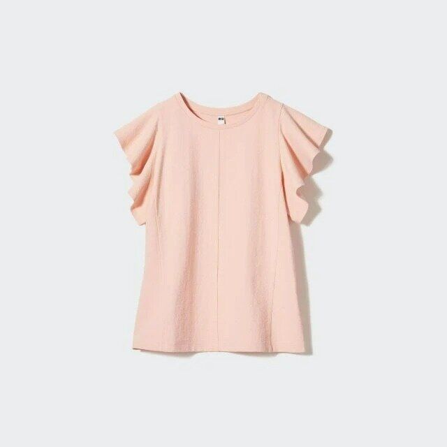 ユニクロレディースラッフルスリーブT