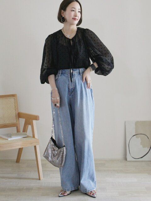 シアートップスのコーデ4