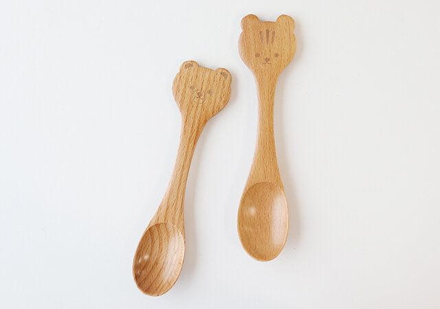 セリアの木製スプーン くま・りす2