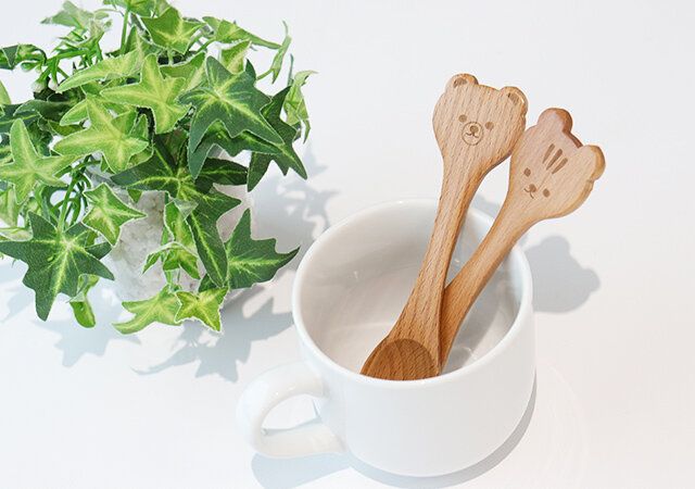 セリアの木製スプーン くま・りすのレイアウト2