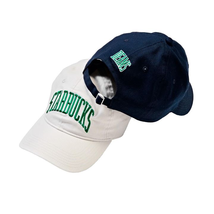 画像: 【BEAMS】「ベースボールキャップ Collage Design」（ベージュ、ネイビー）各￥5,000（税込）