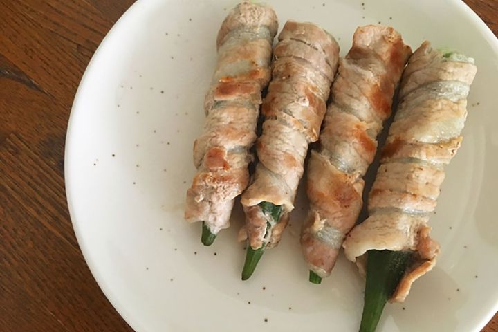 ▲脂溶性の栄養成分が多いので豚肉の薄切りを巻いたソテーもおすすめ！