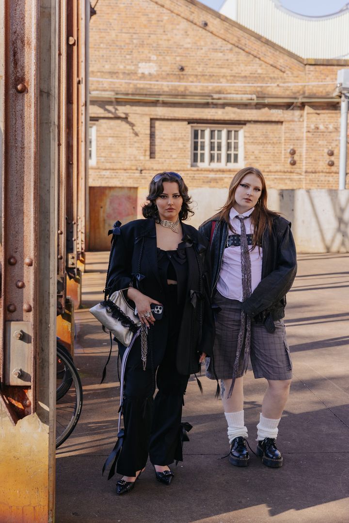 Image may contain_ Clothing, Coat, Jacket, Adult, Person, Teen, Blazer, Footwear, High Heel, Shoe, Accessories, and Bag