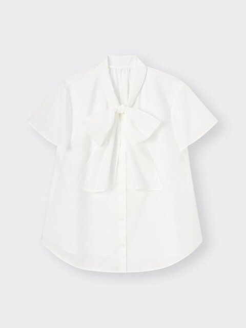 GUのシアーボウタイブラウス