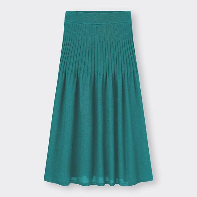 GUシアーニットフレアスカート