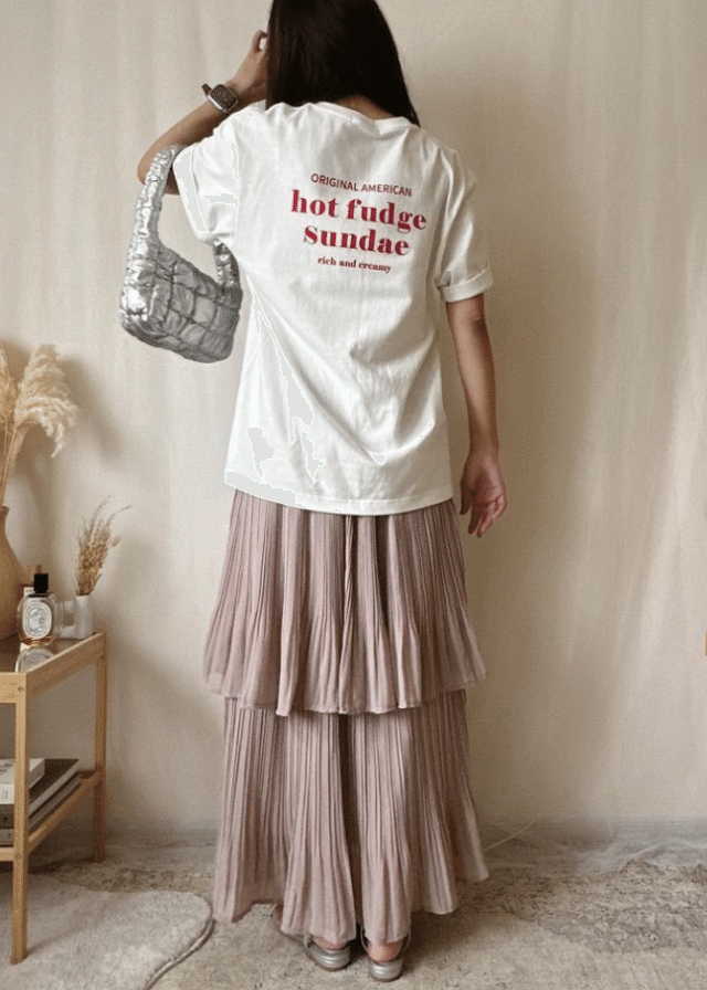 クルーネックプリントTシャツ