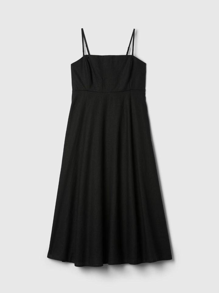 画像: 【Gap】「リネンブレンド ミディワンピース」（ホワイト＆ブラックフローラルプリント、ブラウン＆ブラックフローラル、ベッドロックベージュ、ブラック）各￥11,900（税込）