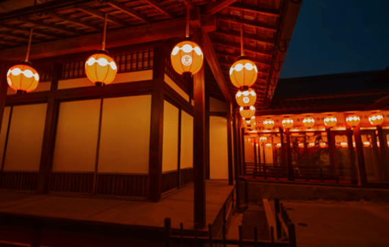 資料館ライトアップされた画像