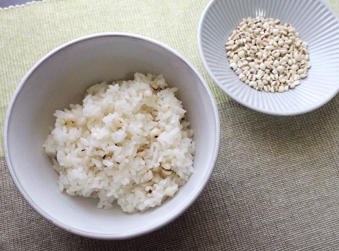 ご飯とハトムギ