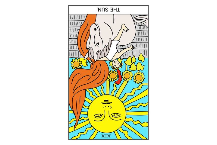 Bは「太陽：逆位置」のカード