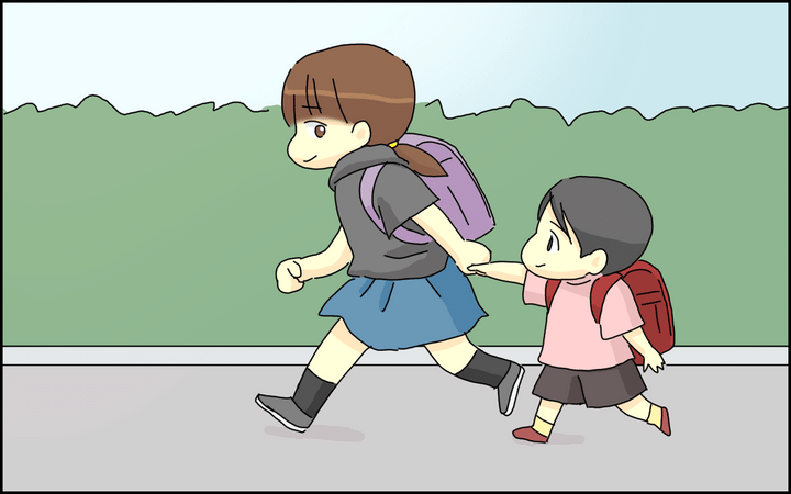 弟が同じ学校にいることがうれしい娘