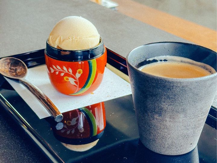 「CAFUNÉさんのアイスクリーム＆コーヒーセット」850円