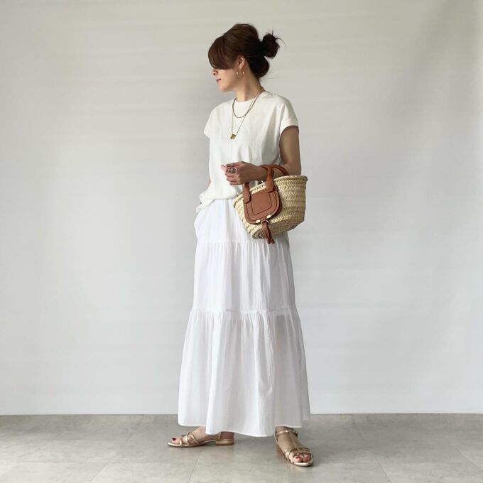 UNIQLO「クリンクルコットンティアードスカート」