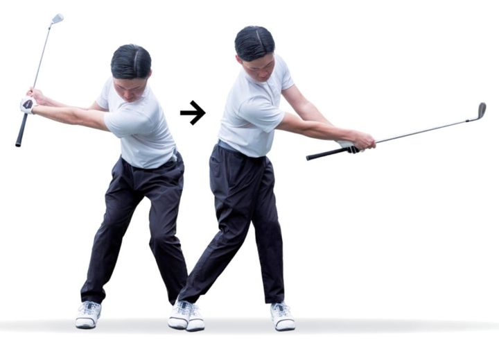 グリップを短く握るだけ！正しいスイングの形が身につく練習法