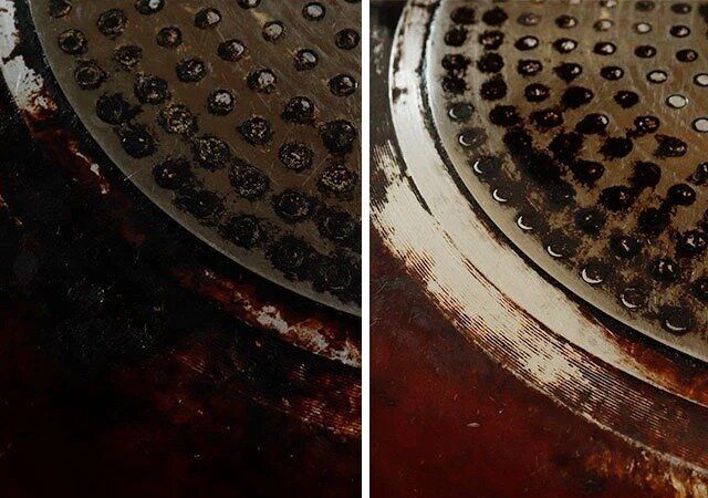 ダイソーの年季の入った鍋のコゲが落ちる頑固なコゲの強力ミガキ