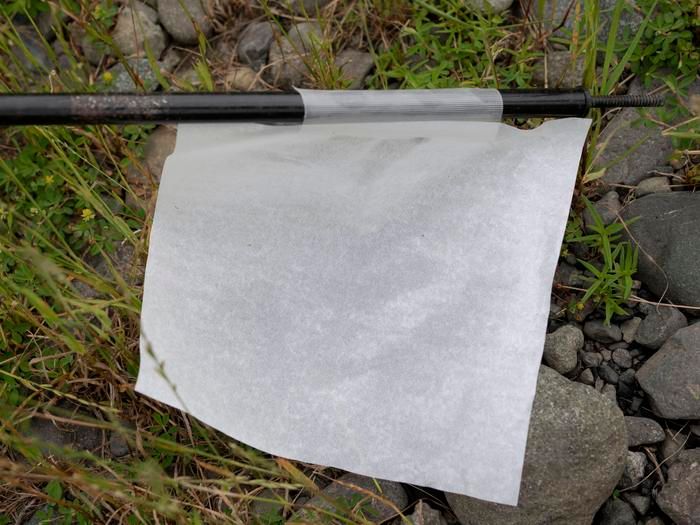 50cm離れた場所からスプレーをかけた後の、ペーパータルの様子