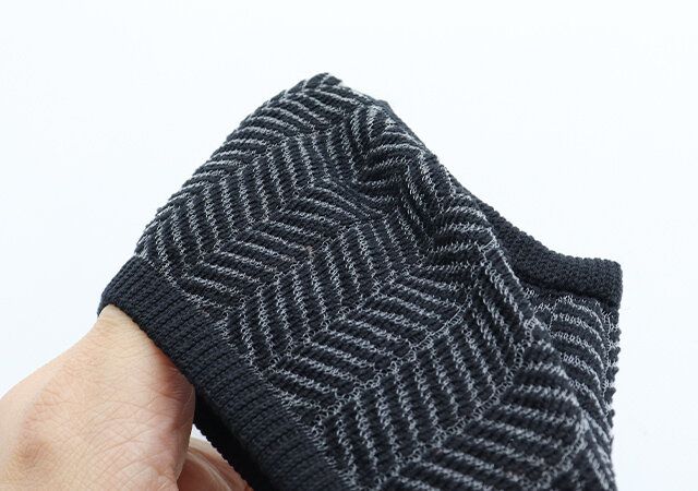 サンダルソックス（バンドタイプ、シースルー、ヘリンボーン柄）のデザイン