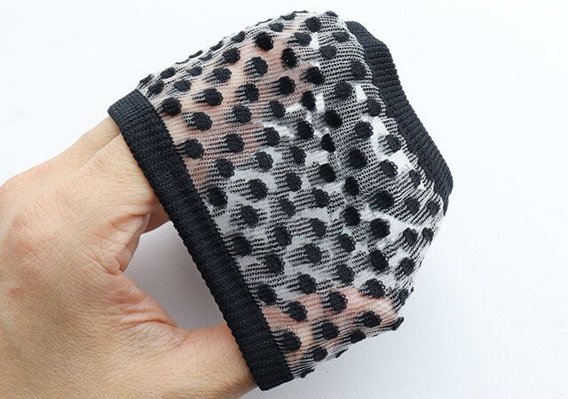 サンダルソックス（バンドタイプ、シースルー、ドット）のデザイン