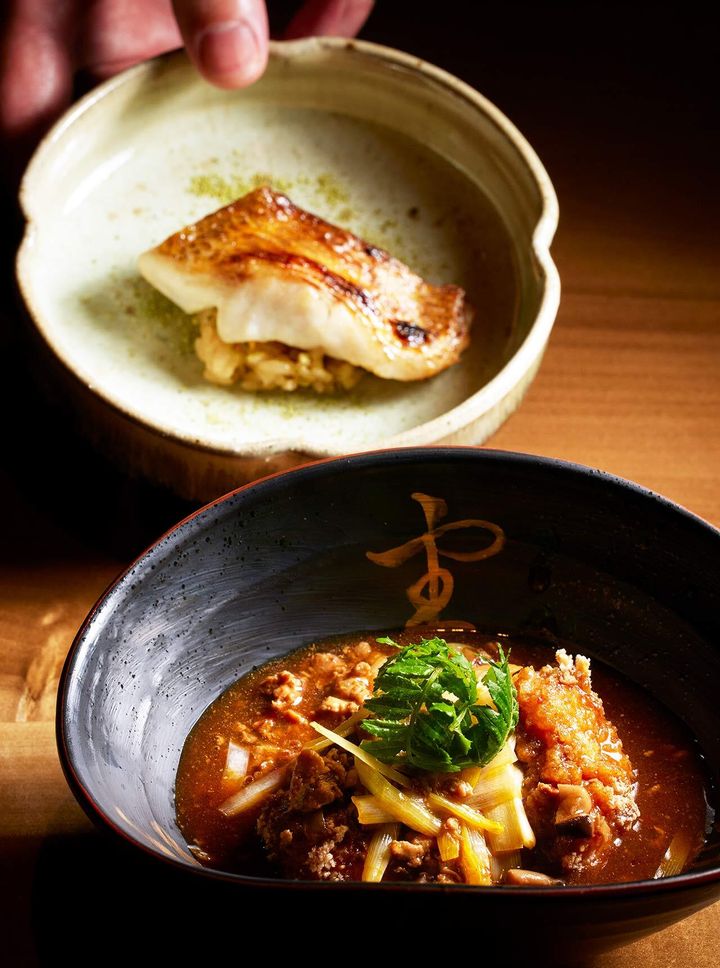 大門『浩也 東京前』のとらふぐの白子を使った濃厚な「麻婆白子」に本店で大人気だった「のどぐろ丼」をフュージョンさせた一品