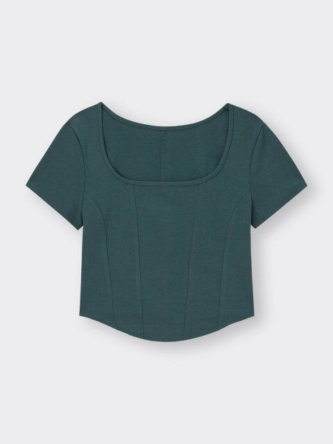 GUのオープンネックT