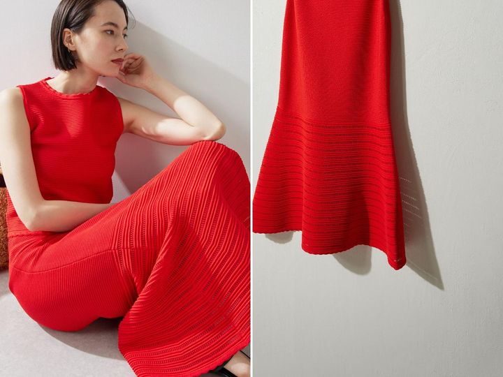画像: 「ニットタックフレアスカート」￥25,300 出典：ウィム ガゼット