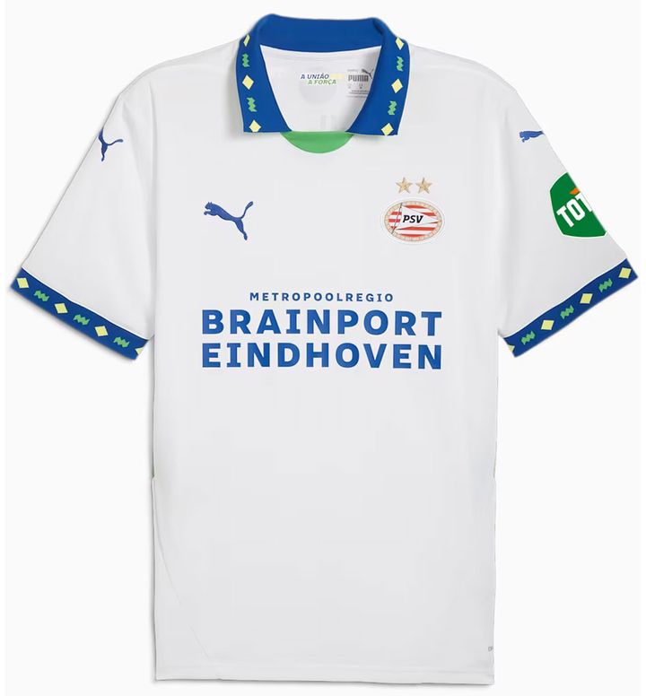 オランダ王者PSV、「ブラジル」がテーマの新ユニフォームを発表！“白と青”で王国に敬意を表す