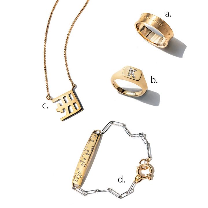 トーカティブのリング、ブランイリスのリング、Yoi Inikiのネックレス、ミラモアのブレスレットの４点