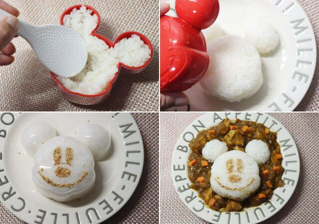 ごはん型 ふりかけプレート付 ミッキーマウス使用例