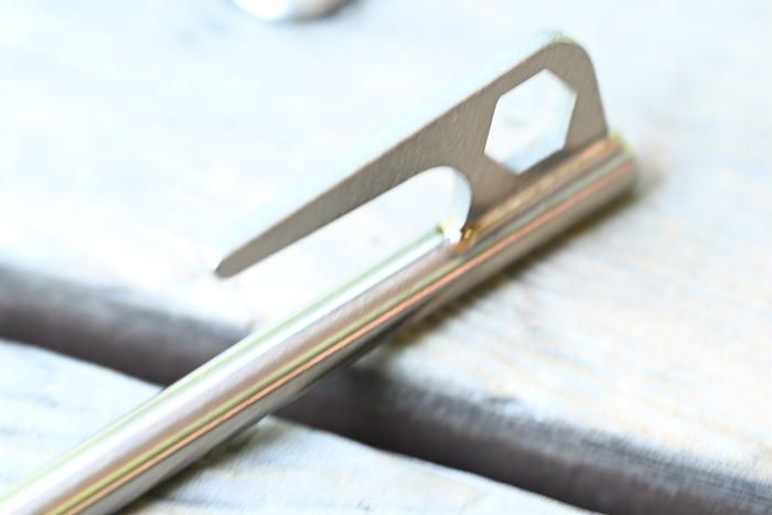 ワークマンチタン合金ペグの上部の様子