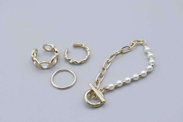 セリア リング カジュアル ブレスレット チェーン デザイン